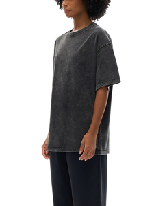 เสื้อยืดพรีเมียมผ้าฝ้าย 100% ทรงปกติ สไตล์วินเทจฟอกสี สำหรับผู้หญิง เสื้อสตรีทแวร์คุณภาพสูง ผ้าเทอร์รี่ OEM ซักแห้งเร็ว - Product Image 3