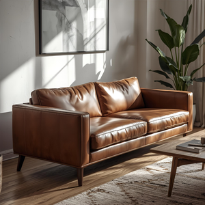 Genuine <b>Leather</b> Sofa for Living Room Waiting Area and Apartment Use Compact Furniture Solution for Small Space Interior Design - Product Image 5