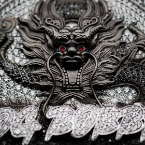 Luxury Hiphop Pendant Necklace Men Ice Out Moissanite 925 Silver Buss Down Baguette Custom Big Disc Chain Pendant - Product Image 3