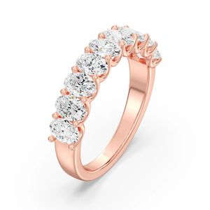 Anillo de Boda de Media Eternidad con Corte Ovalado y Borde Festoneado - Product Image 6
