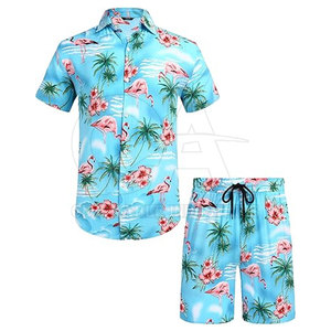 Ensemble décontracté deux pièces pour homme : chemise et short pour les vacances à la plage, grande taille, léger - Product Image 5