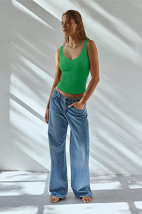 Camisetas sin mangas para mujer, acanaladas, a la moda, sin mangas, con doble forro, cuello en V, informales de verano, básicas, 2026, modernas, para hacer ejercicio, para salir. - Product Image 6