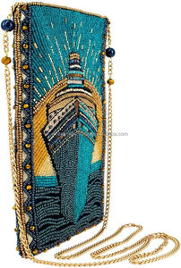 Bolso de Mano Tipo Bandolera para Mujer, Bordado con Cuentas Hechas a Mano, Moderno, con Correa de Cadena y Cremallera, Ecológico - Product Image 4