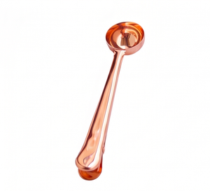 Juego de cucharas de acero inoxidable con acabado de espejo en oro rosa de lujo, material metálico para bodas y uso en restaurantes de alta gastronomía. - Product Image 1