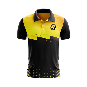 Men Yellow Black Sublimation Cricket Jersey Short Sleeve Sports Shirt Training Match Wear <b>Athletic</b> Performance Team Clothing - Product Image 1