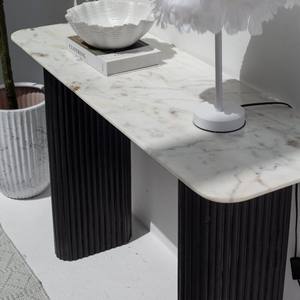 โต๊ะคอนโซลหน้าหินอ่อนเมอริโน แวนดานา ลูนาริส ขาไม้สีดำ ดีไซน์หรูหราทันสมัย - Product Image 2