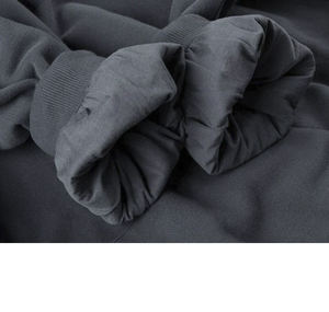 Sudadera con capucha oversize de poliéster rasgado con efecto desgastado, color negro, para hombre / Sudaderas con capucha de corte holgado de talla grande para hombre - Product Image 5
