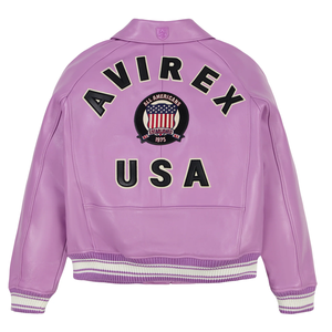 Blouson Avirex unisexe en cuir de vache véritable, style classique personnalisable, coupe-vent respirant pour l'hiver, streetwear, logo sur le devant - Product Image 2