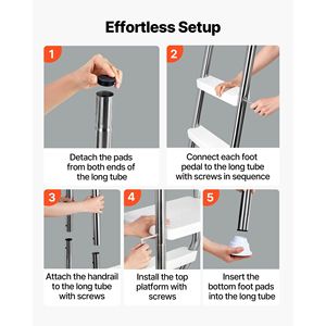 Scala per Piscina a Parete Alta in Acciaio Inossidabile a Forma di A, Capacità 330 Libbre, per Piscine Fuori Terra - Product Image 6