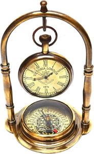 Antique Vintage Small <b>Table</b> <b>Clock</b> | <b>Table</b> <b>Clock</b> for Living Room | Vintage Nautical Design, Elegant Home or Office Décor | Desk T - Product Image 3