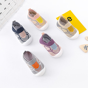 Nouvelles semelles en caoutchouc de printemps, chaussures tissées pour enfants, chaussettes antidérapantes, maille de sol, chaussures respirantes pour bébé - Product Image 6