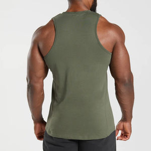 Venta al por Mayor de Camisetas de Tirantes para Hombre, Mezcla de Poliéster/Algodón, Verano, Logotipo Personalizado, Gimnasio, Fitness, Entrenamiento, Culturismo, Secado Rápido - Product Image 3