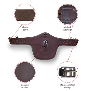 Personalizado de cuero genuino acolchado vientre de caballo circunferencia negro marrón equitación equipo ecuestre - Product Image 3