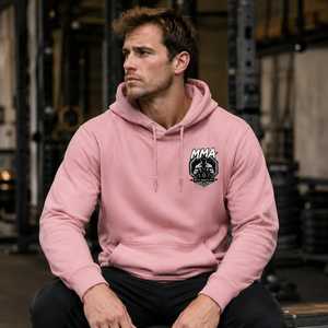MMA Logo Men's Hooded <b>Sweatshirt</b> <b>Pink</b> 100% Cotton Fleece Regular Fit Casual Winter Anti-Wrinkle Pocket 370g - Product Image 3