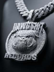 Collar con colgante de moissanita de agua dulce con diseño de animal Dawg Shit Records, chapado en rodio, tono plata, cadena de plata S925, estilo hip hop para hombre - Product Image 4