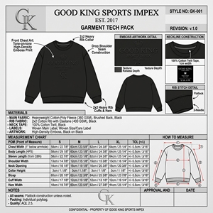 Sudadera Personalizada para Hombre, Negra, Oversize, Cuello Redondo, Felpa de Algodón Grueso, Logotipo en Relieve Tonal Delantero y Trasero, Estilo Urbano - Product Image 6