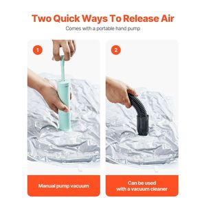 10 Jumbo Space Saver Bolsas de sellado al vacío Sellador de cremallera hermético de compresión para edredones de ropa-Bomba manual de almacenamiento de viaje práctica - Product Image 6