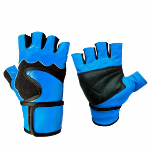 Heavy Duty Customized Half <b>Finger</b> Fitness Gloves Pink Black Leather Adjustable Wrist <b>Strap</b> Gym Weight Lifting Unisex - Product Image 4