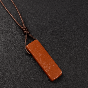 Natural Hexagon Sunstone Pendant-Unshaped Crystal Pearl Necklace with Adjustable <b>Rope</b> <b>Chain</b> for Men - Product Image 6