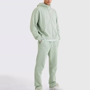 Nuevo Diseño, Chándal Informal con Capucha de Invierno de Primera Calidad, Lavado Ácido, Estilo Desgastado, Transpirable, 100% Algodón, para Hombre - Product Image 3