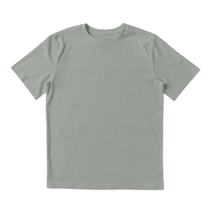 Men's Gray Short Sleeve T-Shirt O-Neck Regular Fit Casual Knitted Cotton Jersey Solid Color Blank Design - Product Image 1