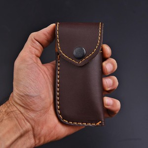 Cuchillo Plegable de Acero de Damasco Forjado a Mano con Mango de Madera Pakka y Clip de Bolsillo + Funda de Cuero, Cuchillo EDC para Caza y Camping - Product Image 6