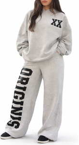 Conjunto Deportivo de Dos Piezas para Mujer, Corte Ajustado, Sudadera con Capucha Informal, Pantalones Deportivos de Pierna Ancha, Felpa Suave y Transpirable, Ropa de Estar en Casa para Otoño, Personalizable - Product Image 2