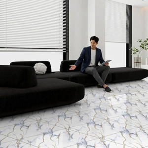 Carreaux de sol en porcelaine effet marbre clair Alaska pour centre commercial, 60x60cm, design céramique poli - Product Image 6