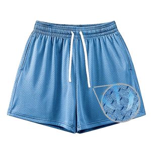 Men's Summer Thin Mesh Basketball Shorts Solid Pattern Canvas Breathable Fitness Training for Sports Muscle Fitness Gym Use - Product Image 4