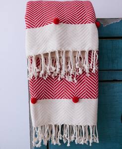 ผ้าห่มทอแบบเฮอร์ริงโบนผ้าฝ้ายแท้ 100% สำหรับโซฟาและเตียง ผ้าห่มทอแบบเฮอร์ริงโบนผ้าฝ้ายขายส่งพร้อมตกแต่งด้วยพู่ - Product Image 2