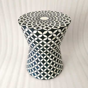 Durable Shell Inlay Handmade <b>Antique</b> Imitation Farmhouse <b>Bedside</b> <b>Table</b> with Ottoman Style for Living Room and Hotel Use - Product Image 1