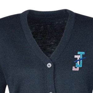 Custom <b>Navy</b> Blue Embroidered <b>Cardigan</b> Sweater for Teen Girls and Moms Matching Mother Daughter Knitwear Button Front Long Sleeve - Product Image 5