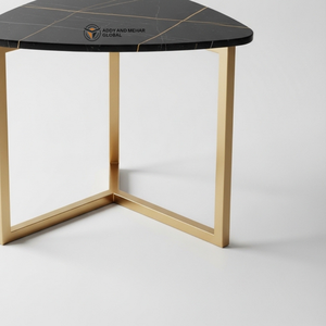 Modern Rectangular Grey Marble <b>Stool</b> with Black Metal X-Frame Base – Industrial Accent Side Table <b>for</b> Office & Living Room - Product Image 4