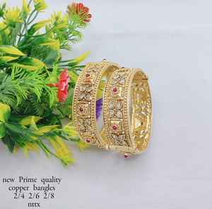 PADMAWATI Private Limited - Juego de Brazaletes de Lujo de Tungsteno Chapado en Oro, Originales, Multicolores, Regalo de Boda India, Aniversario - Product Image 1