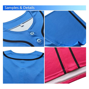 Pinstripe Baseball Jersey Black White Stripe Retro <b>Button</b> Front Short Sleeve Softball Uniform - Product Image 3