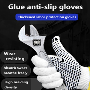 Export Quality PVC Dotted <b>Gloves</b> Cotton <b>Knit</b> Work <b>Gloves</b> Manufacturer Bulk PVC Dotted <b>Gloves</b> Industrial Cotton Grip <b>Gloves</b> - Product Image 3