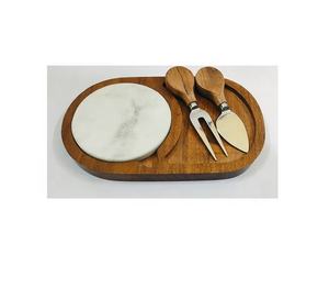 Plateau de service en bois écologique de qualité supérieure avec poignée en métal et ensemble de sous-verres, couleur personnalisable, élégant, durable, fait à la main, pour un usage domestique - Product Image 2