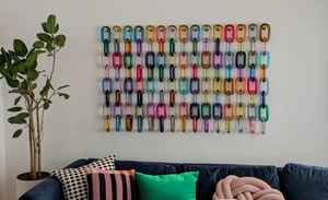 Décoration murale en chaînes acryliques dégradées, grand rideau en résine, séparateur de pièce, boucles en plastique imbriquées, accessoires de décoration intérieure - Product Image 3