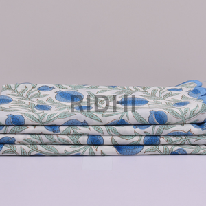Serviettes de table en coton imprimées à la main au motif indien bleu roi avec broderie, réutilisables pour mariages et restaurants (vente en gros) - Product Image 4