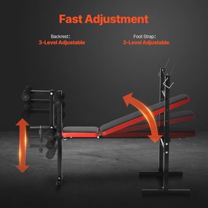 Panca Piana Multifunzionale Regolabile per Allenamento Domestico fino a 172 kg - Product Image 4