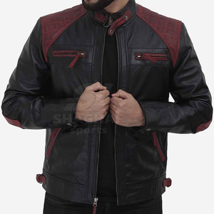 Veste en cuir sur mesure, couleur unie, veste en cuir pour homme, streetwear, veste en cuir d'hiver pour homme - Product Image 4