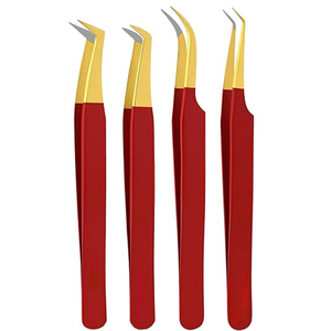 Juego de Pinzas para Pestañas de Acero Inoxidable Profesional con Logotipo Personalizado, Pinzas de Punta Suave para Aislamiento y Aplicación en Extensiones de Pestañas - Product Image 6