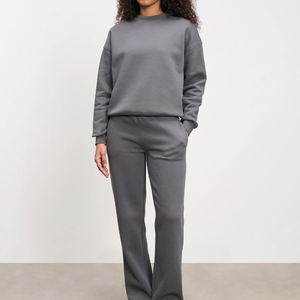 Pull long vintage pour femme en molleton écologique, col rond, imprimé logo sur le devant, anti-boulochage, respirant, tendance, grandes tailles, hiver - Product Image 3