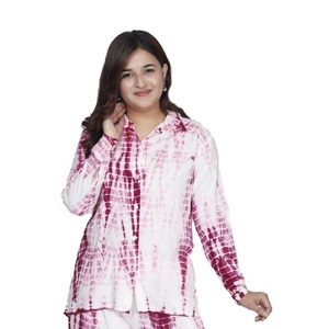 Ensemble haut de gamme en mousseline tie-dye avec pantalon palazzo pour femme, idéal pour les occasions quotidiennes et formelles, disponible au prix de gros en Inde - Product Image 6