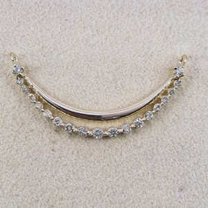 Collier pendentif pour femme en diamant naturel rond 0,33 carats, en argent sterling 925 plaqué or jaune, serti à griffes, tendance, pour mariage - Product Image 1