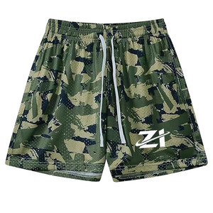 Shorts de baseball respirants en maille 100 % coton écologique pour l'été, vente en gros, avec poches zippées, séchage rapide, pour la gym, 5 pouces - Product Image 6