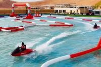 Parc aquatique gonflable de haute qualité Lilytoys, piste de course de jet ski, piste flottante en PVC, jeu de course aquatique gonflable
