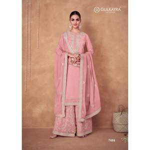 Ropa étnica india y paquistaní Mujeres Real Chinon Calidad Premium Último diseño Trabajo Allover Mejor vendedor Precio al por mayor - Product Image 1