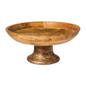 Bol de madera con Mango para fruta, cuenco para servir frutas de Color Natural - Product Image 1