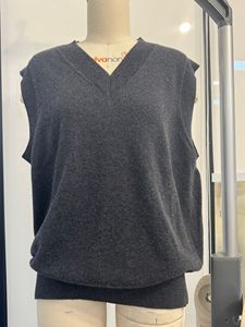 เสื้อกั๊กถักคอวีแขนกุดสัมผัสนุ่มสำหรับผู้หญิงเสื้อกั๊กแบบสวมศีรษะทรงหลวม - Product Image 6